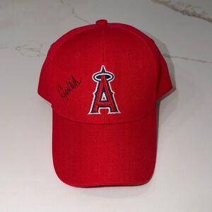 Los Angeles Angels Red Baseball Cap with Embroidered A Logo with Signature OS